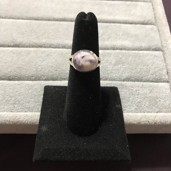 New Sterling Silver Purple Mexican Morado Violet Flame Opal Ring Size 6 Crystal - Picture 11 of 16